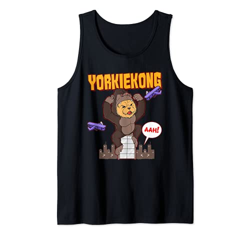 Yorkie Kong Peluche Monstruo Perro Enojado Yorkshire Terrier Camiseta sin Mangas