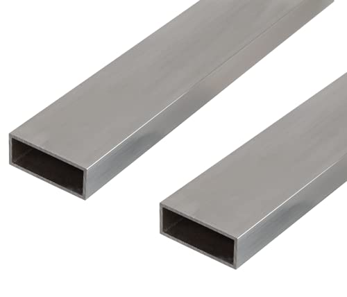GAH-Alberts Tubo rectangular 497866 472979, aluminio, natural, 1000 x 50 x 20 mm, 2 unidades