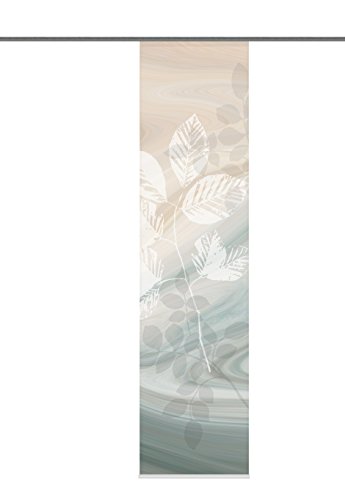 Home Fashion 87667-753 Toupillon - Panel japonés con impresión Digital (con rieles y sujeciones, 245 x 60 cm), Color Verde y marrón