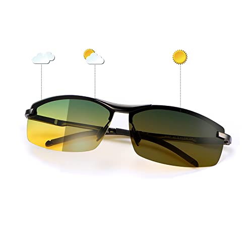 Gafas de sol polarizadas fotocromáticas para hombre, gafas de seguridad para mujer, gafas de visión nocturna, UV400, deportes al aire libre, conducción, A557-cambio gradual, Talla única