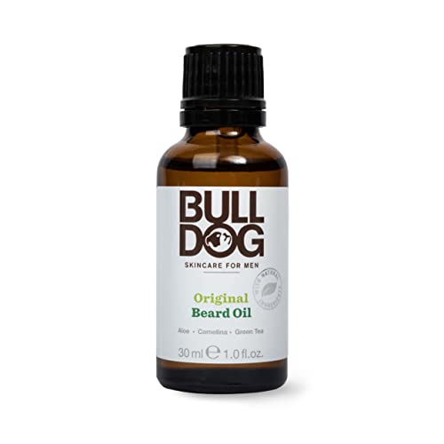 Bulldog Skincare - Aceite para Barba con Ingredientes Naturales - Aloe Vera, Aceite de Camelina y Té Verde - Suaviza, Amolda y Acondiciona tu Barba - Formato: 30 ml | 1 Unidad