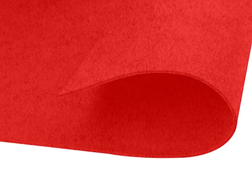INNSPIRO Fieltro acrílico rojo láminas 30x45cm.x2mm. 220gr./m2 10u. Material muy utilizado para manualidades y decoración