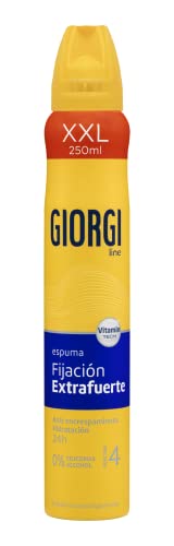 Giorgi Line - Espuma Extrafuerte 24h, Anti Encrespamiento e Hidratación, 0% Siliconas y Alcohol, Fijación 4 - 250 m