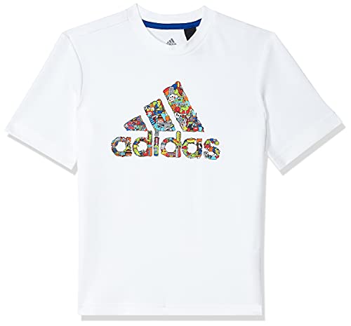 adidas B Art tee Camiseta, Niños, Blanco, 116 (5/6 años)