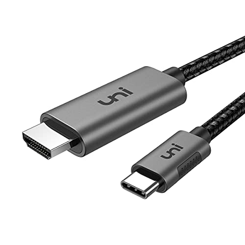 Cable USB C a HDMI de 1,8m (4K@60Hz), uni Cable Trenzado USB Tipo C a HDMI [Compatible con Thunderbolt 3] con MacBook Pro/Air, iPad Pro, iMac Mini/Pro, Surface Book, Galaxy S20, etc.