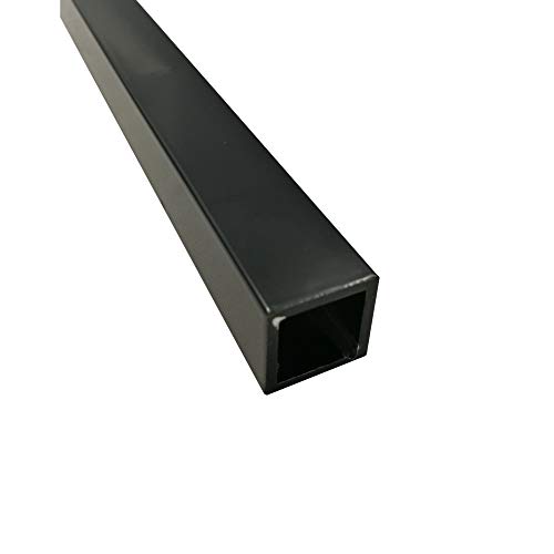 Ral 9005 - Tubo cuadrado de aluminio (revestimiento de polvo, 100 x 100 x 2 x 1500 mm), color negro