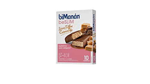 BiManán beSLIM - Barritas Sustitutivas Sabor Toffee Caramelo, para ayudarte a controlar tu peso - Caja de 10 unidades