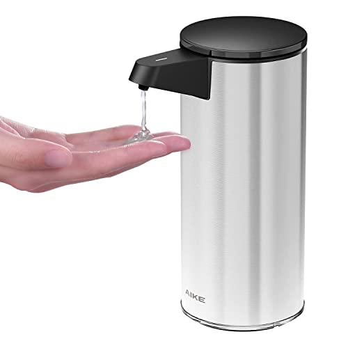 AIKE Dispensador de jabón automático de Acero Inoxidable, 280 ml, Recargable por USB, dispensador de jabón de Manos sin Contacto, líquido para baño y Cocina