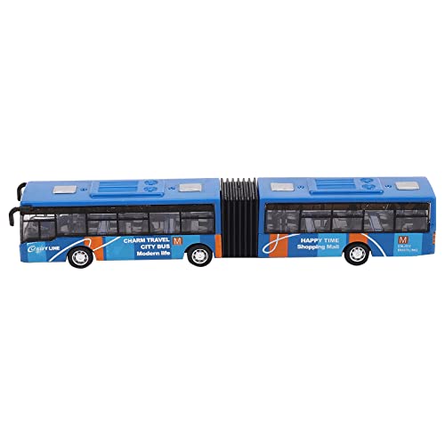 Ahvqevn Juguete para niños de Diecast, modelo Vehicle Shuttle Bus Auto juguete pequeño bebé juguete para tirar de él azul