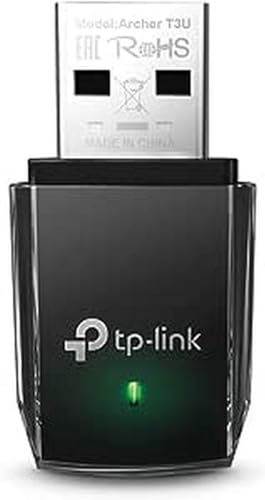 TP-Link Archer T3U - Adaptador Wi-Fi AC1300, Receptor Wi-Fi , Doble Banda 5GHz (867Mbps) y 2GHz(400Mbps), MU-MIMO, USB 3.0, Tamaño Mini, Color Negro