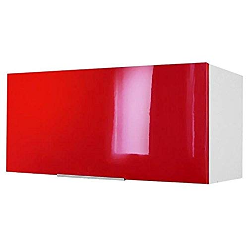 Berlioz Creations - Mueble Alto de Cocina sobre Campana extractora, Otros, Rojo Brillante, 80 x 34 x 35 cm