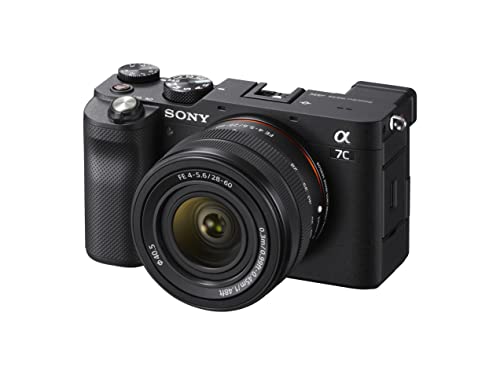 Sony Alpha 7 C - Cámara evil de fotograma completo con objetivo zoom Sony FE 28-60mm F4-5.6 (compacta y ligera, enfoque automático a tiempo real, 24.2 MP, Incluye: SEL-2860) Negro