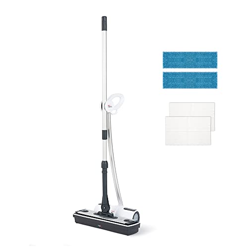 Polti Moppy Limpiador de suelos con vapor sin cables para todo tipo de suelos y superficies verticales lavables, color blanco