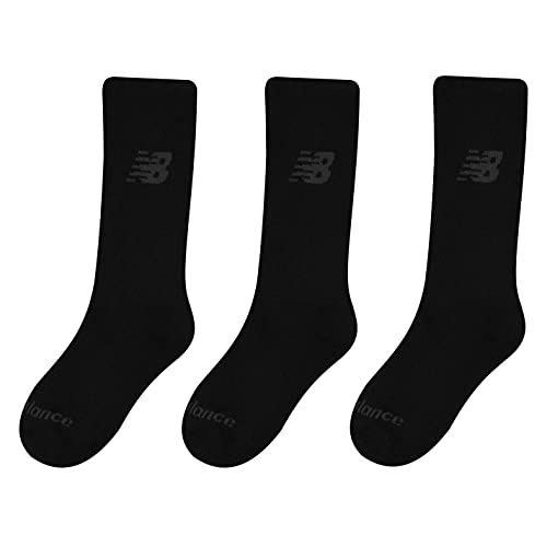 New Balance - Calcetines de deporte acolchados, paquete de 3 unidades, Negro, talla M