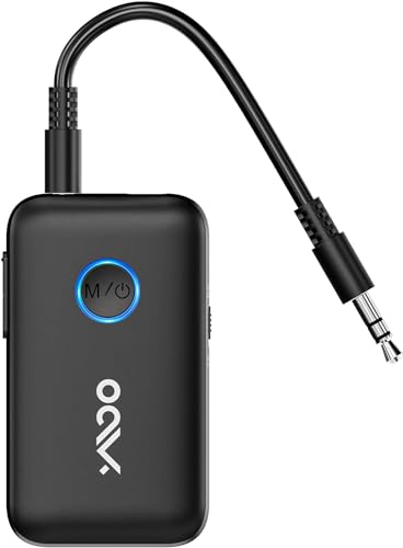 YMOO Transmisor Receptor Bluetooth 5.3,Adaptador Audio 3.5mm Jack Aux HiFi, Aptx Baja Latencia,Transmisión de Música Desde TV/Tablet/Smartphone/Portátil al Avion/Auriculares/Altavoces