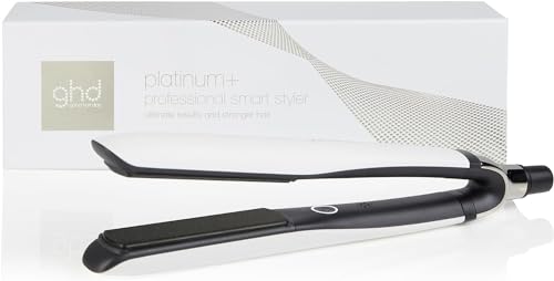 ghd platinum+ blanca - Plancha de pelo profesional inteligente, menos rotura del cabello, más brillo y protección del color, tecnología Ultra-zone, temperatura óptima de peinado 185ºC homogénea
