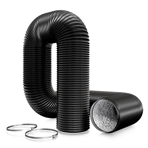 Aygrochy Manguera de ventilación de PVC de 150 mm, tubo de aluminio de 3 metros, manguera de ventilación de aluminio para campana extractora, ventilador de tubo