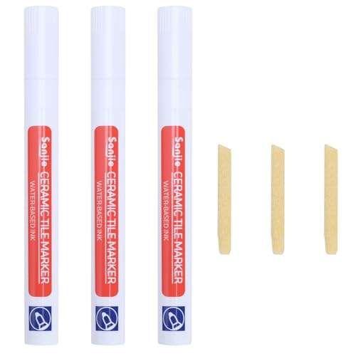 Rotulador Juntas Azulejos, 3 Unidades Lápiz Blanco, Pluma de relleno de Lechada, Bolígrafo de Pared para Restaurar Piso y Baños