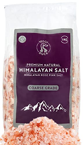 Veggy Duck - Sal Rosa del Himalaya 1Kg (Sal Gruesa) - Sin Refinar | Natural | Sin OMG | Vegana | Desde Punjab Pakistan