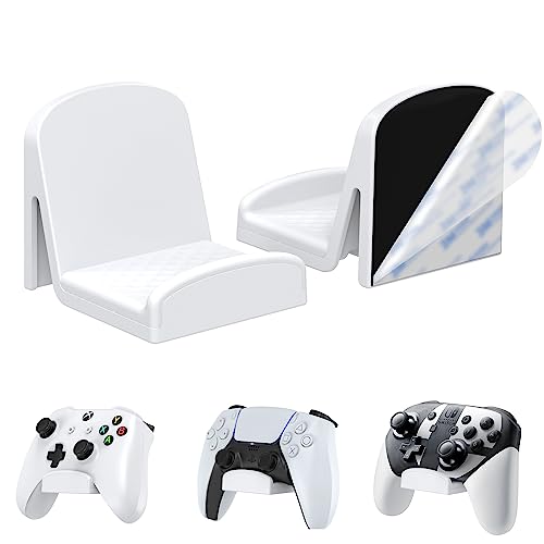Cozycase Adhesivo Soporte de Pared para Mando - 2 Piezas Universal Soporte Pared para Controller Gamepad de Xbox / PS5 / PS4, Blanco