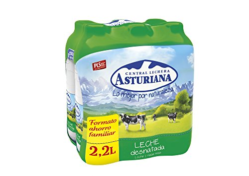 Central Lechera Asturiana Leche Desnatada - Paquete de 6 x 2200 ml - Total: 13200 ml