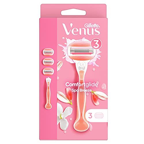 Gillette Venus ComfortGlide Spa Breeze Maquinilla de Afeitar Mujer + 3 Cuchillas de Recambio (el embalaje puede variar)