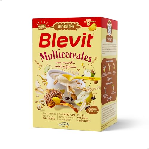 Blevit Superfibra Multicereales - Papilla de 8 Cereales con Muesli, Miel y Fruta - Desde los 8 meses - 500g