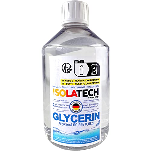 ISOLATECH Glicerina 99,5% glicerol vegetal vegano transparente 500 ml