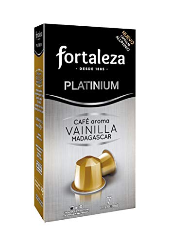 Café Fortaleza Platinium – Cápsulas Compatibles Con Nespresso, De Aluminio, Café Con Aroma Madagascar, 100% Arábica, Tueste Natural, Pack 5x10 - Total Uds, Vainilla, 50 Unidad