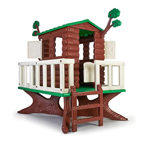 FEBER - House on The Tree, Casita del árbol, cabaña infantil de juegos para jardín, caseta con forma de árbol para jugar, con un pequeño balcón ideal para pequeños desde los 3 años, Famosa (800013533)