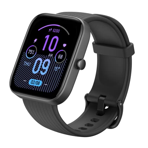 Amazfit Bip 3 Pro Smartwatch Fitness Tracker con Frecuencia Cardíaca Monitor SpO2, Pantalla a Color Grande de 1.69' Reloj Deportivo con 60 Modos Deportivos 14 días de duración de la batería