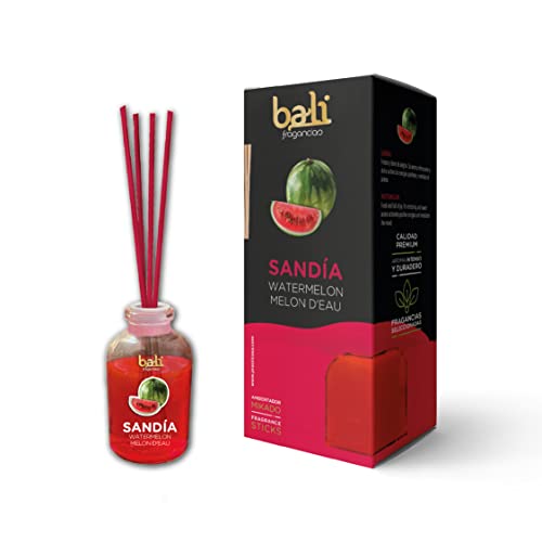 Bali fragancias Ambientador Mikado SANDÍA Difusor con varillas de ratán para tu salón, comedor o cualquier estancia de tu hogar, fragancias seleccionadas, Aromaterapia, Perfumado (30 ml)