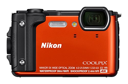 Nikon Coolpix W300 - Cámara compacta de 16 MP (WiFi, Bluetooth, 4K UHD, CMOS, Nikkor, SnapBridge, Videos Time-Lapse, reducción de la vibración, AF, TFT LCD) Naranja - Kit con mochilla