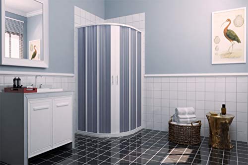Mampara de ducha semicircular, dos puertas correderas, 80 x 80 cm, reducible de 70 a 90 cm