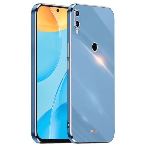 HONLEN Funda para Huawei P20 Lite (5.84' Inches), Carcasa de TPU de Silicona Suave, Diseño de Marco de Galvanoplastia - Azul Marino