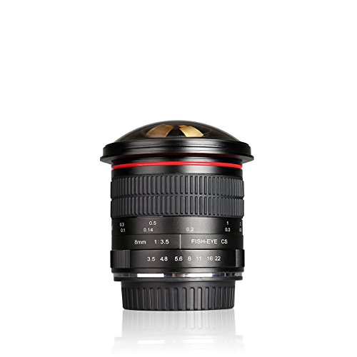 Meike 8mm f/3.5 Ultra Wide Angle Manual Focus Rectangle Fisheye Lens for APS-C DSLR Nikon D500 D3400 D5200 D7200 D7500 DSLR Cameras