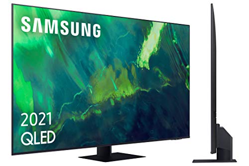 Samsung QLED 4K 2021 55Q74A - Smart TV de 55' con Resolución 4K UHD, Procesador QLED 4K con IA, Quantum HDR10+, Wide Viewing Angle, Motion Xcelerator Turbo+, OTS Lite y Alexa Integrada.