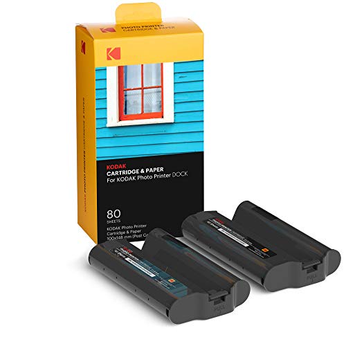 Kodak Station & W-LAN Cartucho de recambio para impresora fotográfica y papel fotográfico, 80 hojas