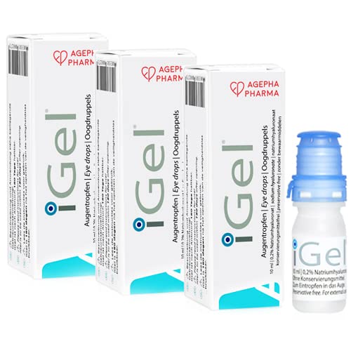 iGel® Gotas Hidratantes para Ojos Secos | Lágrimas Artificiales Contactos | Ácido Hialurónico y Sin Preservativos | Hechas en Europa por AGEPHA PHARMA
