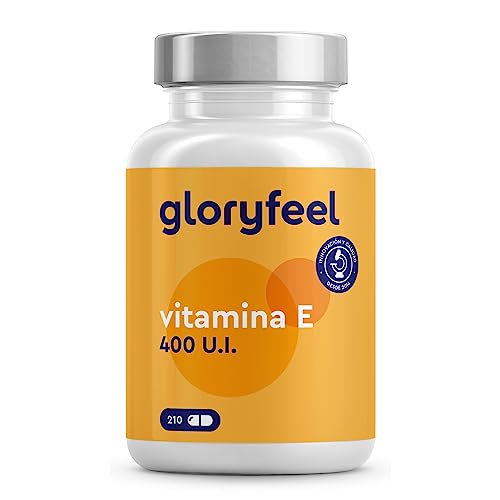 Vitamina E - 400 UI de Vitamina E bioactiva por cápsula - 210 Cápsulas (Para 7 meses de suministro) - DL-alfa-tocoferilo - Potente antioxidante - Protege las celulas del estres oxidativo*