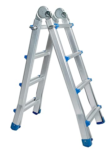 Escalera Articulada Plegable Telescópica Multifunción Aluminio 4x4 Escalones 3,98m Treppe