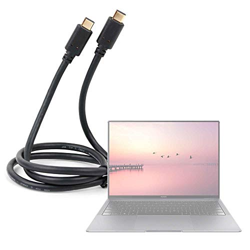 DURAGADGET Cable USB C a USB C, bañado en Oro. 75 cm para Portátil Huawei Matebook 14, Huawei Matebook X Pro