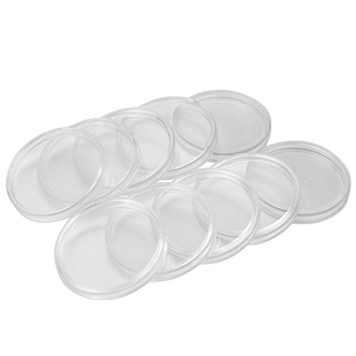 Sukisuki 10 cajas de plástico transparente para monedas de 50 mm