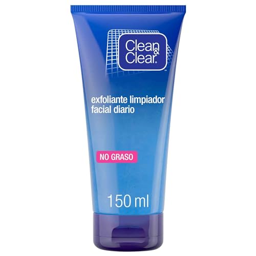 Clean & Clear, Exfoliante Facial Limpiador, Uso Diario, Con Micropartículas Naturales, Para Pieles Sensibles, 150 ml