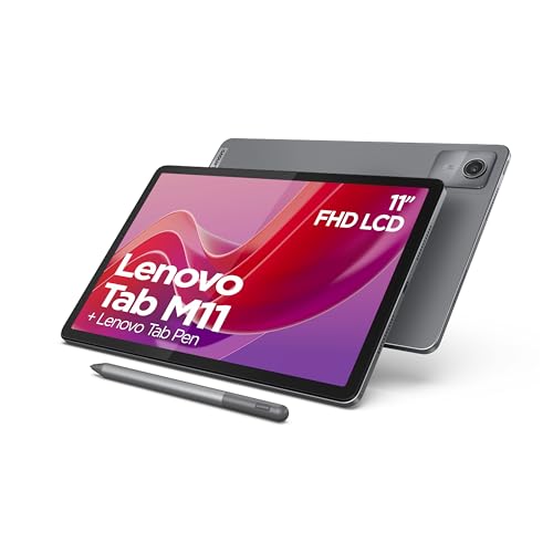 Lenovo Tablet Tab M11, Pantalla táctil de 11 Pulgadas, MediaTek G88, 4 GB de RAM, 128 GB eMMC 5.1, Android 13, Gris, Incluye Pen