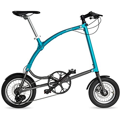 Ossby Bicicleta Plegable de Paseo para Adulto Curve Eco - Bicicleta Urbana de Aluminio con 3 Velocidades - Bicicleta para Ciudad Plegable con Rueda de 14”(Turquesa)
