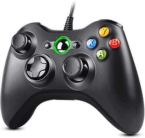 Zexrow Xbox 360 Mando de Gamepad, USB Wired Controlador de Xbox 360 con Vibración, Controlador de Gamepad para Xbox 360 Mando para PC Windows XP/7/8/10