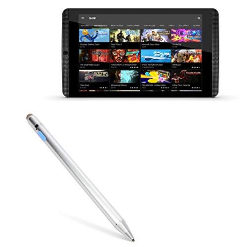 Nvidia Shield Tablet K1 Stylus Pen, BoxWave® [AccuPoint Active Stylus] Lápiz electrónico con punta ultra fina para Nvidia Shield Tablet K1 – plateado metálico