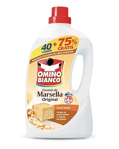 Detergente líquido Omino Bianco Corazón Marsella 40 Dosis + 30 Gratis. 3500 ml