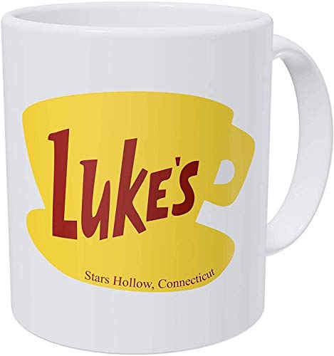 KINGAM Luke's Diner Gilmore Girls - Taza de café (325 ml), color blanco